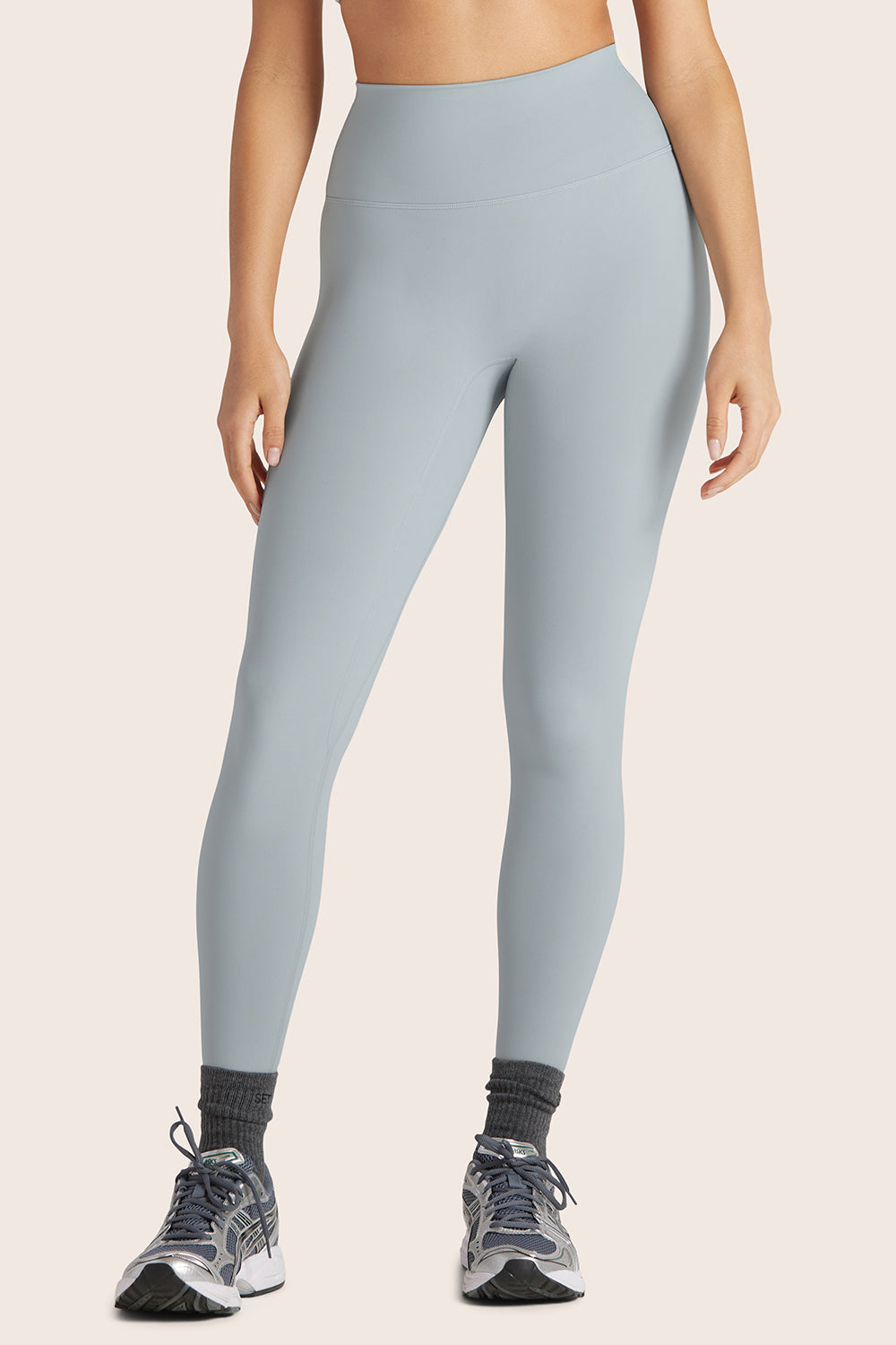 SPORTBODY® (BLOOPERS) SPORTY HIGH-RISE LEGGINGS - PLATINUM