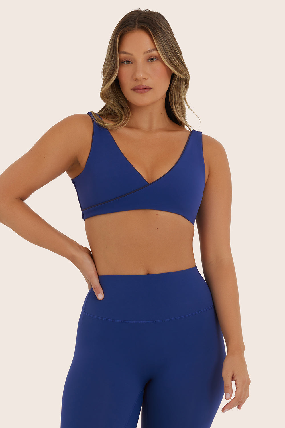 AIRLUXE™ BREATHE CONTRAST WRAP BRA - AQUA